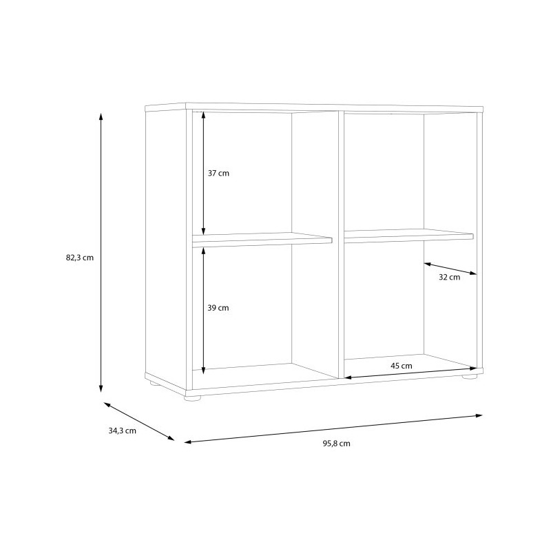 Komoda z lamelami Cardigan CDGK221 | biały/dąb artisan