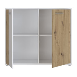 Komoda z lamelami Cardigan CDGK221 | biały/dąb artisan