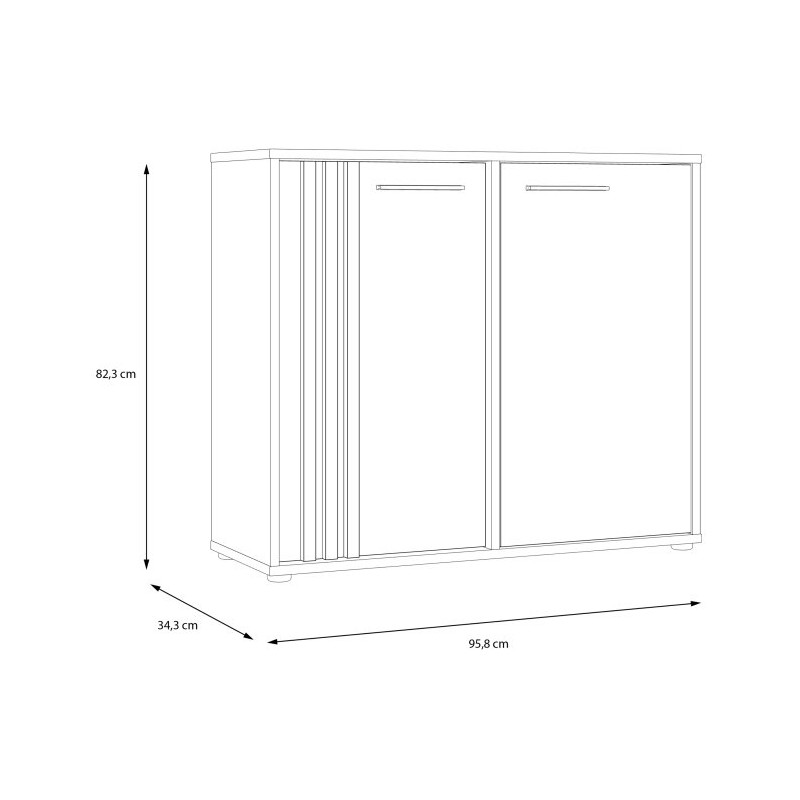 Komoda z lamelami Cardigan CDGK221 | czarny/dąb artisan