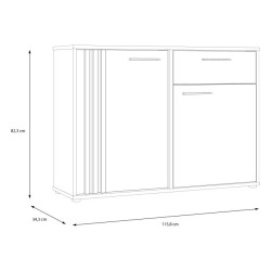 Czarna komoda z szufladą Cardigan CDGK222 | Meble Forte