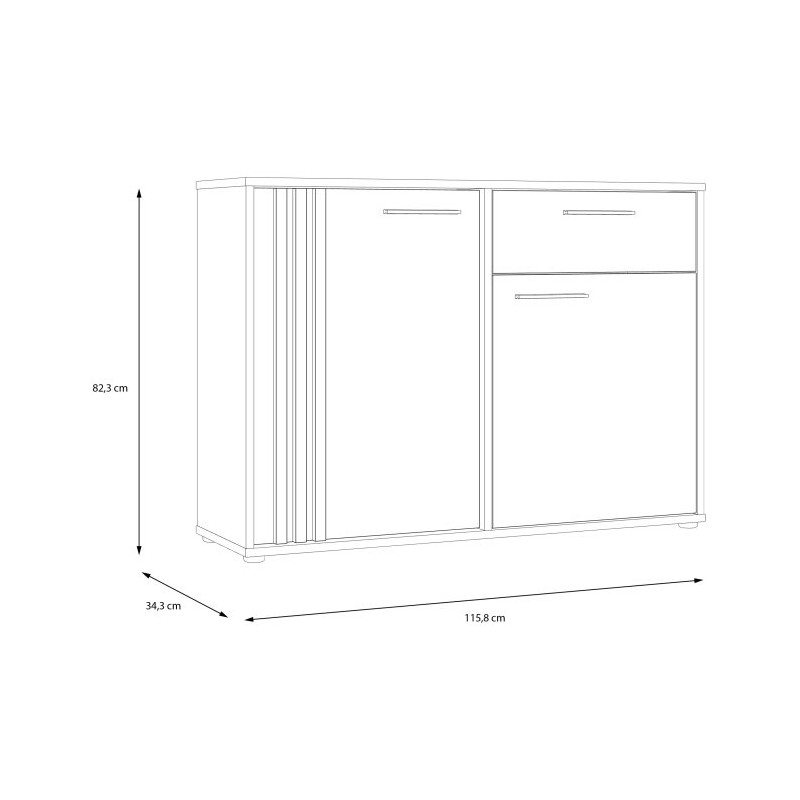 Czarna komoda z szufladą Cardigan CDGK222 | Meble Forte