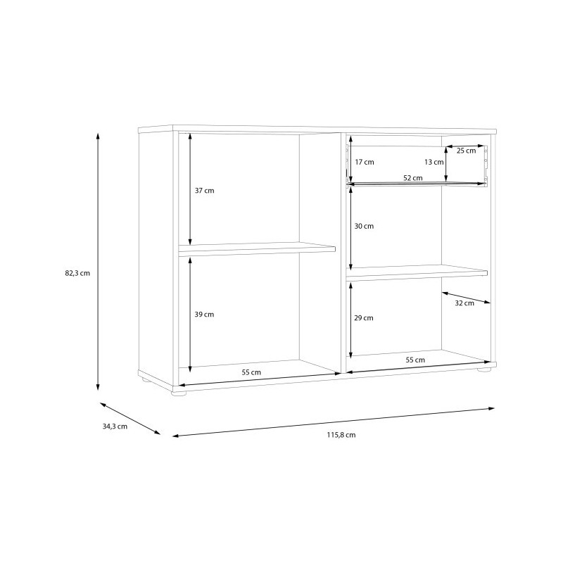 Czarna komoda z szufladą Cardigan CDGK222 | Meble Forte