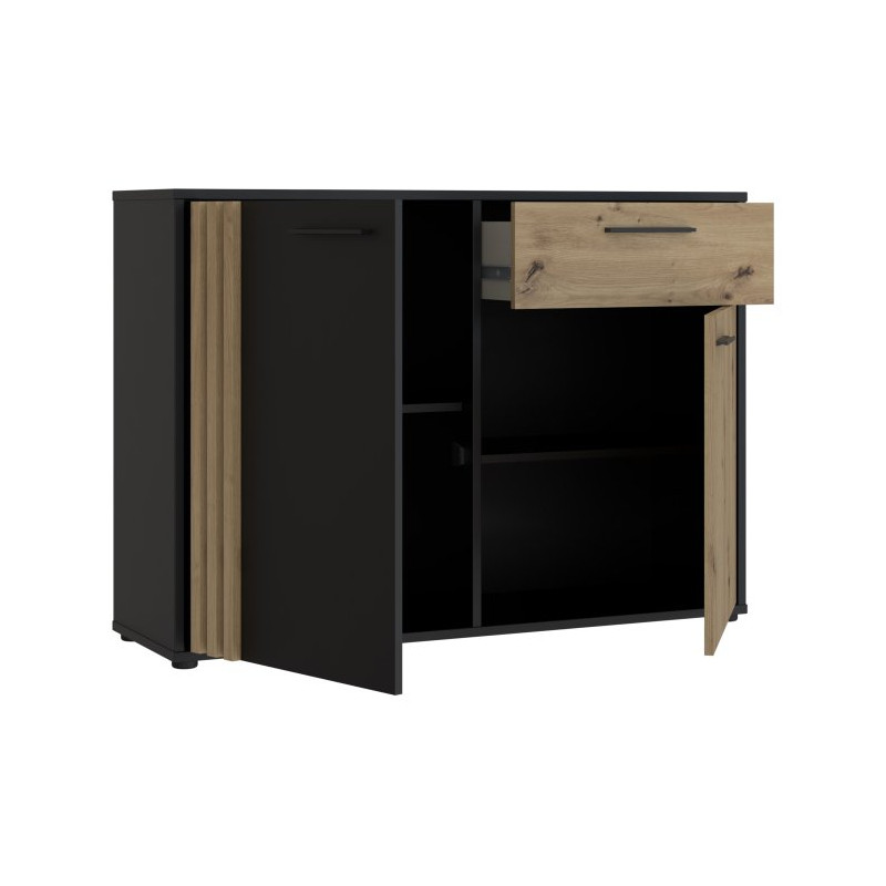 Czarna komoda z szufladą Cardigan CDGK222 | Meble Forte