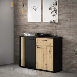 Czarna komoda z szufladą Cardigan CDGK222 | Meble Forte