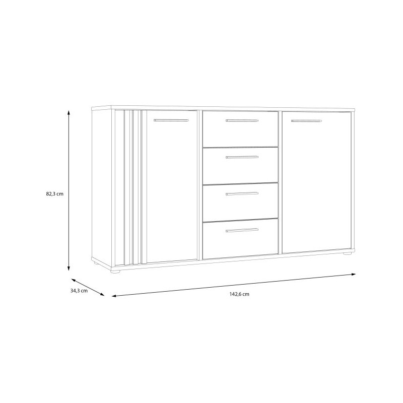 Biała komoda 140 cm Cardigan CDGK231 | Meble Forte