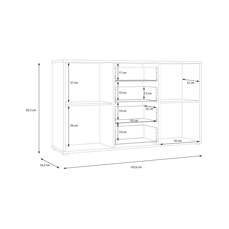 Biała komoda 140 cm Cardigan CDGK231 | Meble Forte