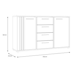 Czarna komoda 140 cm Cardigan CDGK231 | Meble Forte