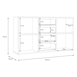 Czarna komoda 140 cm Cardigan CDGK231 | Meble Forte