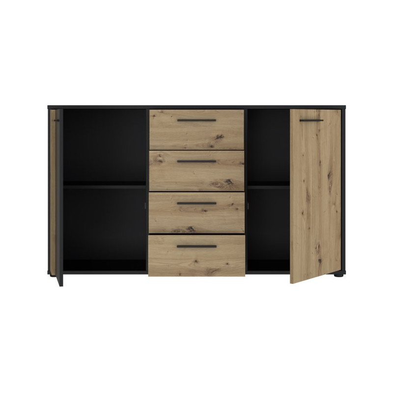 Czarna komoda 140 cm Cardigan CDGK231 | Meble Forte