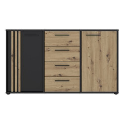 Czarna komoda 140 cm Cardigan CDGK231 | Meble Forte