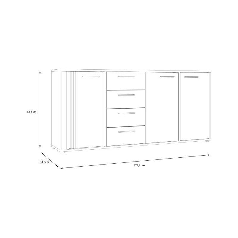 Biała szeroka komoda Cardigan CDGK241 | Meble Forte