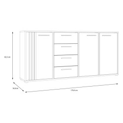 Czarna szeroka komoda Cardigan CDGK241 | Meble Forte