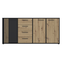 Czarna szeroka komoda Cardigan CDGK241 | Meble Forte