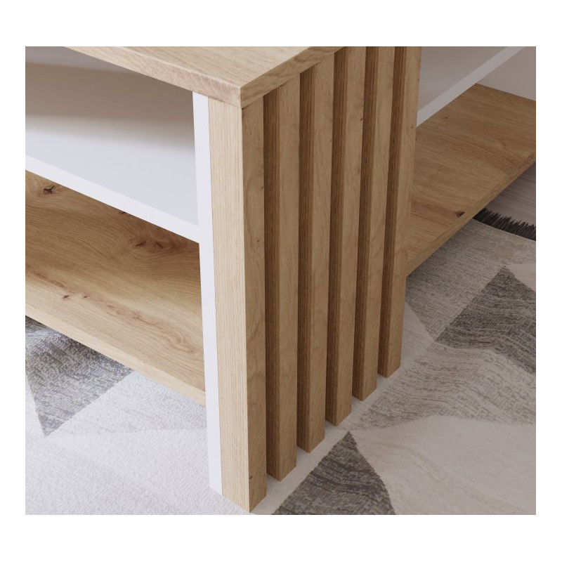 Biały stolik kawowy Cardigan CFTT5150 – stylowy detal