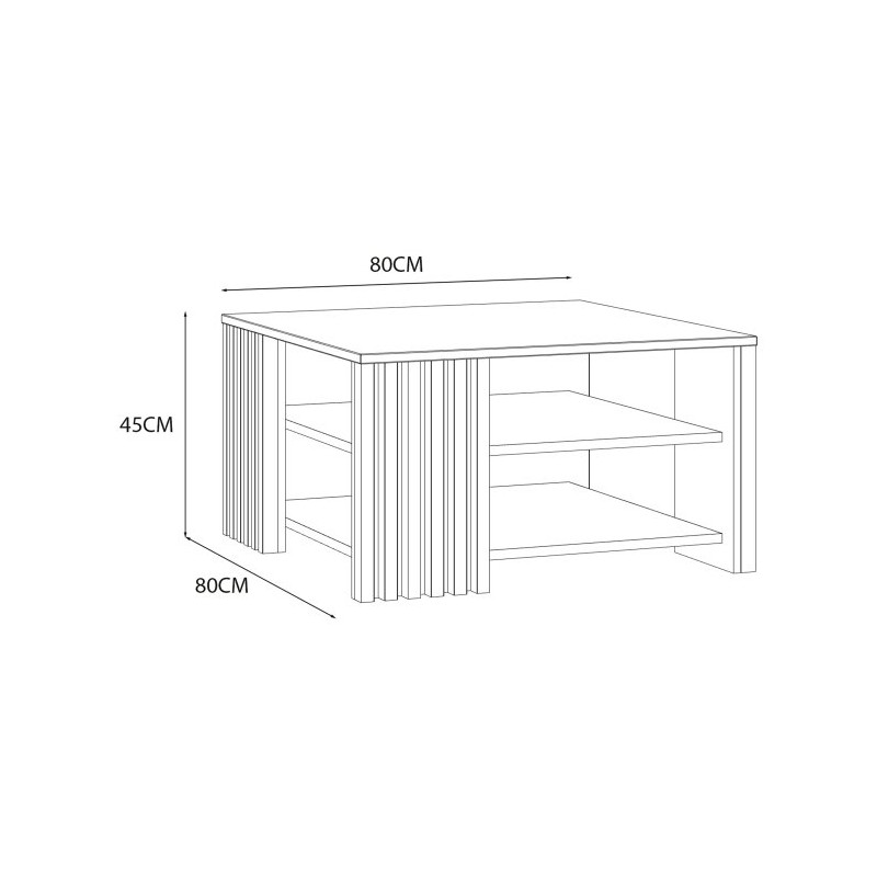 Biały stolik kawowy Cardigan CFTT5150 – stylowy detal
