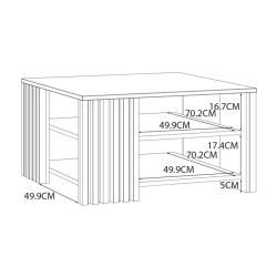 Biały stolik kawowy Cardigan CFTT5150 – stylowy detal