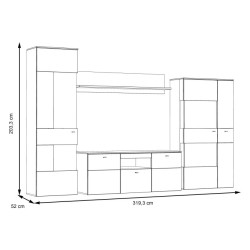 Meblościanka Como COMM01B-C175 Grafit/Deska Dębowa Meble Forte