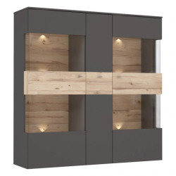 Witryna 150cm Como COMV521B-C175 Grafit/Deska Dębowa Meble Forte