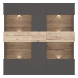 Witryna 150cm Como COMV521B-C175 Grafit/Deska Dębowa Meble Forte