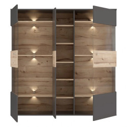 Witryna 150cm Como COMV521B-C175 Grafit/Deska Dębowa Meble Forte