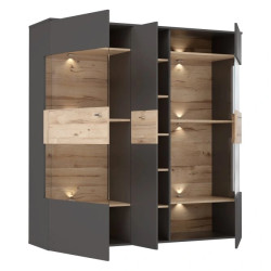 Witryna 150cm Como COMV521B-C175 Grafit/Deska Dębowa Meble Forte