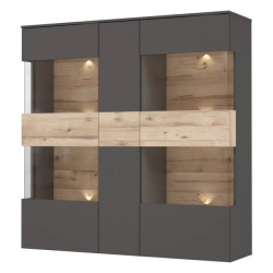 Witryna 150cm Como COMV521B-C175 Grafit/Deska Dębowa Meble Forte