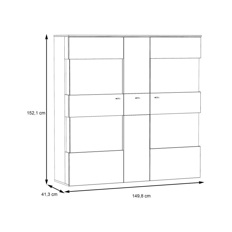 Witryna 150cm Como COMV521B-C175 Grafit/Deska Dębowa Meble Forte