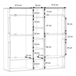 Witryna 150cm Como COMV521B-C175 Grafit/Deska Dębowa Meble Forte