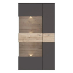 Witryna 90cm Como COMV623LB-C175 Grafit/Deska Dębowa Meble Forte