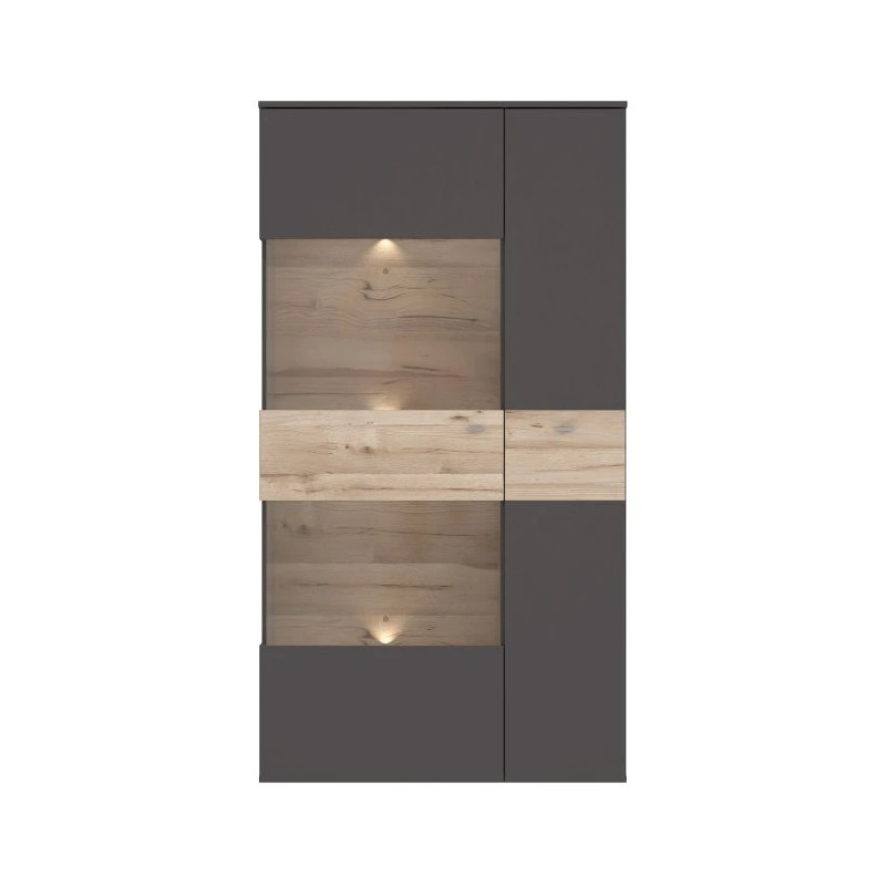 Witryna 90cm Como COMV623LB-C175 Grafit/Deska Dębowa Meble Forte