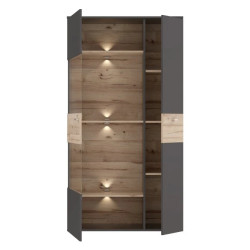Witryna 90cm Como COMV623LB-C175 Grafit/Deska Dębowa Meble Forte