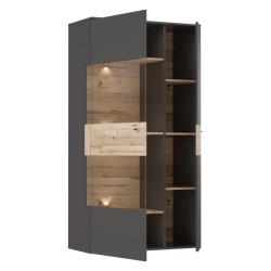 Witryna 90cm Como COMV623LB-C175 Grafit/Deska Dębowa Meble Forte