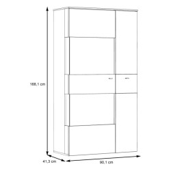 Witryna 90cm Como COMV623LB-C175 Grafit/Deska Dębowa Meble Forte
