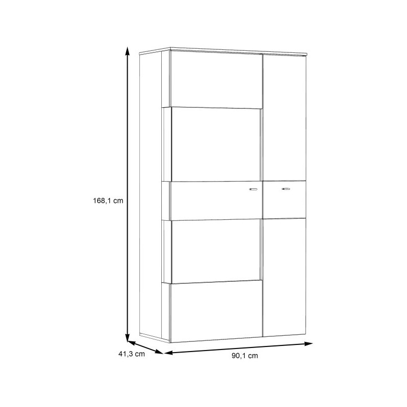 Witryna 90cm Como COMV623LB-C175 Grafit/Deska Dębowa Meble Forte