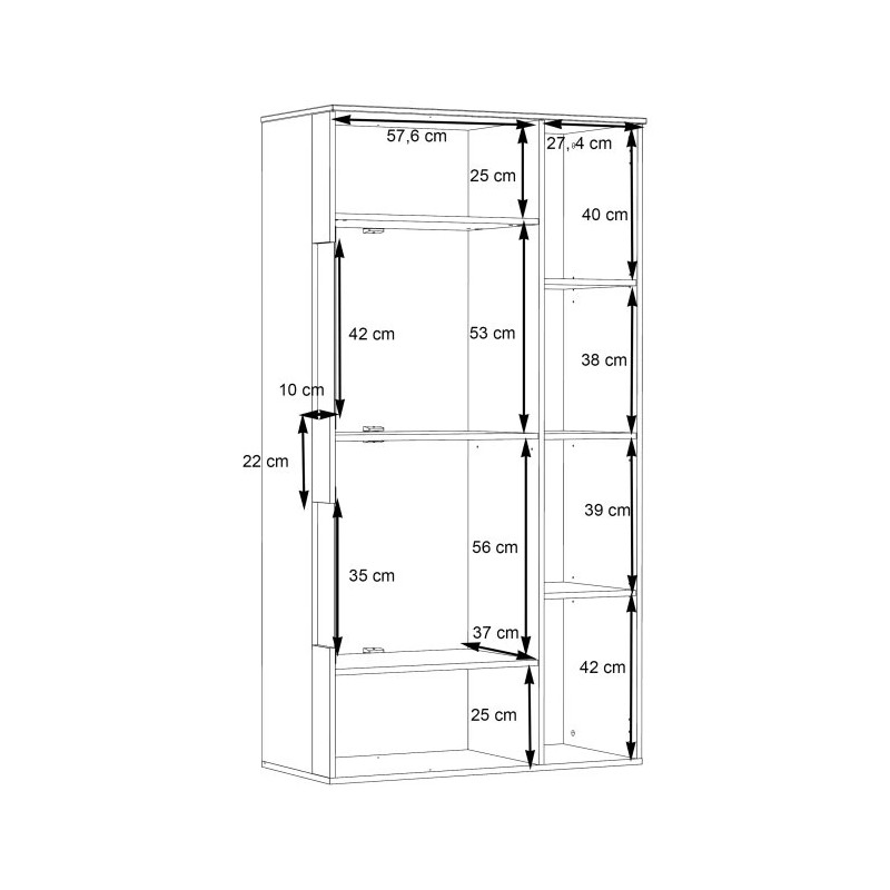 Witryna 90cm Como COMV623LB-C175 Grafit/Deska Dębowa Meble Forte