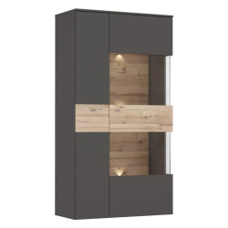 Witryna R 90cm Como COMV623RB-C175 Grafit/Deska Dębowa Meble Forte