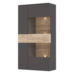 Witryna R 90cm Como COMV623RB-C175 Grafit/Deska Dębowa Meble Forte