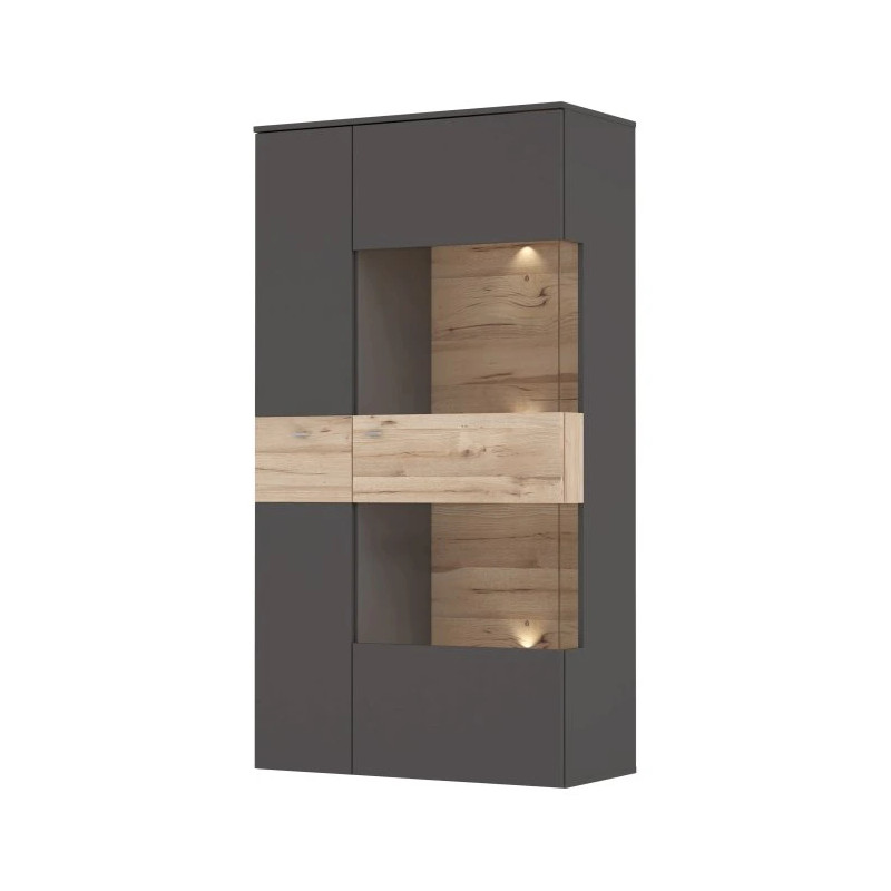 Witryna R 90cm Como COMV623RB-C175 Grafit/Deska Dębowa Meble Forte