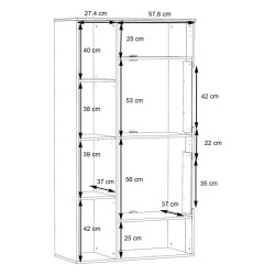 Witryna R 90cm Como COMV623RB-C175 Grafit/Deska Dębowa Meble Forte