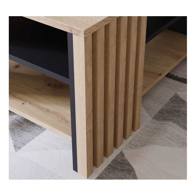 Czarny stolik kawowy Cardigan CFTT5150 – stylowy detal