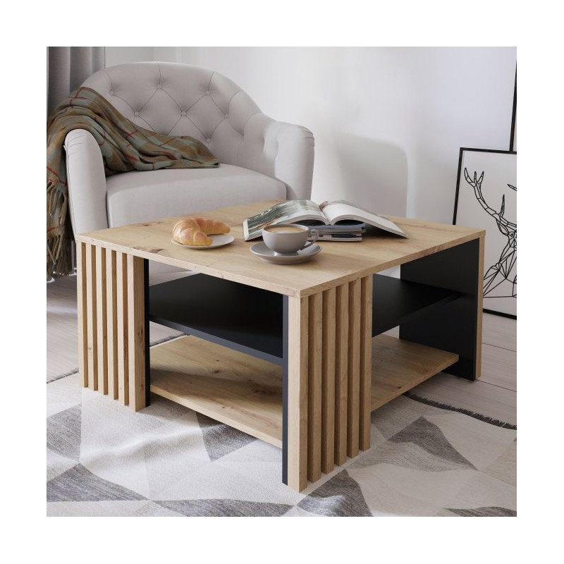 Czarny stolik kawowy Cardigan CFTT5150 – stylowy detal