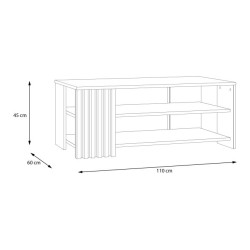 Biały stolik kawowy 110 cm Cardigan CFTT5221 – stylowy detal