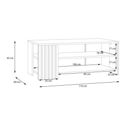 Biały stolik kawowy 110 cm Cardigan CFTT5221 – stylowy detal