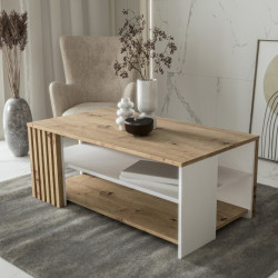 Biały stolik kawowy 110 cm Cardigan CFTT5221 – stylowy detal