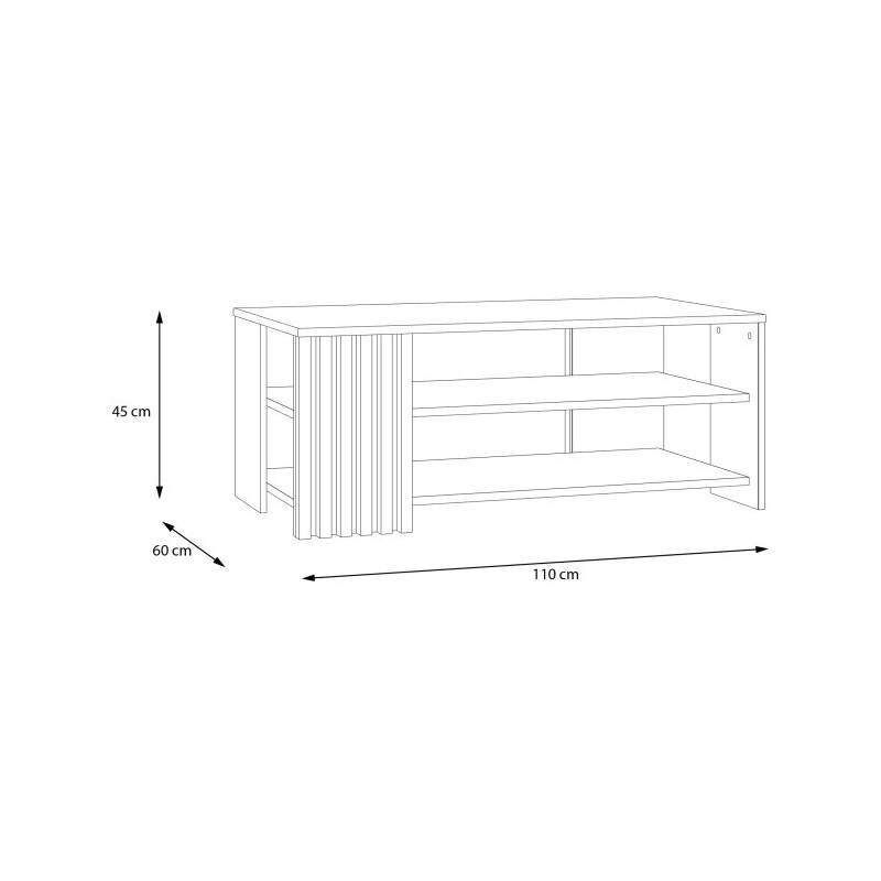Czarny stolik kawowy 110 cm Cardigan CFTT5221 – stylowy detal