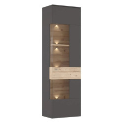 Witryna R 60cm Como COMV711RB-C175 Grafit/Deska Dębowa Meble Forte