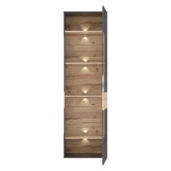 Witryna R 60cm Como COMV711RB-C175 Grafit/Deska Dębowa Meble Forte