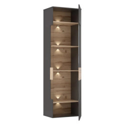 Witryna R 60cm Como COMV711RB-C175 Grafit/Deska Dębowa Meble Forte