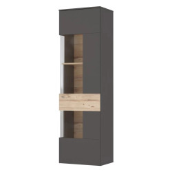 Witryna R 60cm Como COMV711RB-C175 Grafit/Deska Dębowa Meble Forte