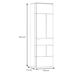 Witryna R 60cm Como COMV711RB-C175 Grafit/Deska Dębowa Meble Forte